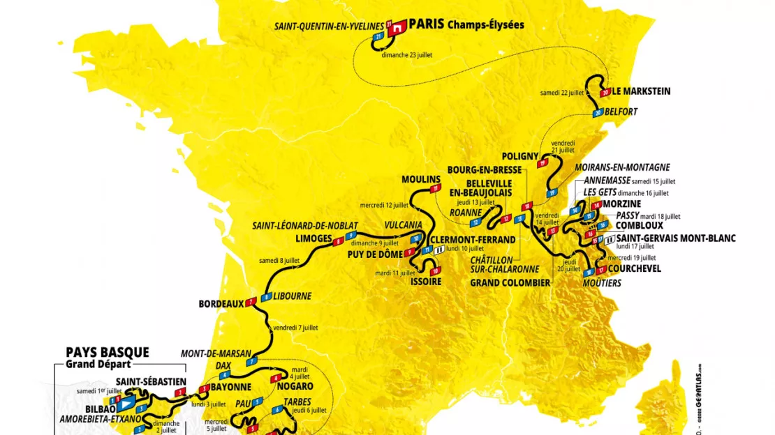 Le Tour de France reste dans le pays du Mont-Blanc