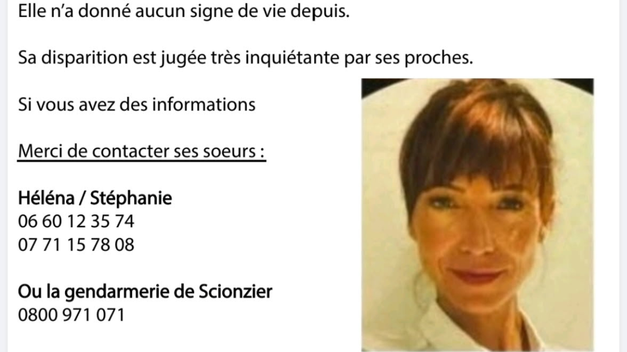 Disparition d'une habitante de Scionzier: le témoignage de sa sœur Disparition d'une habitante de Scionzier: le témoignage de sa sœur